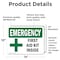 Signmission First Aid Kit Inside, 14 in W x Rectangle, Vinyl Decal OS-2PACK-EM-D-1014-L-10324 - alternate 3